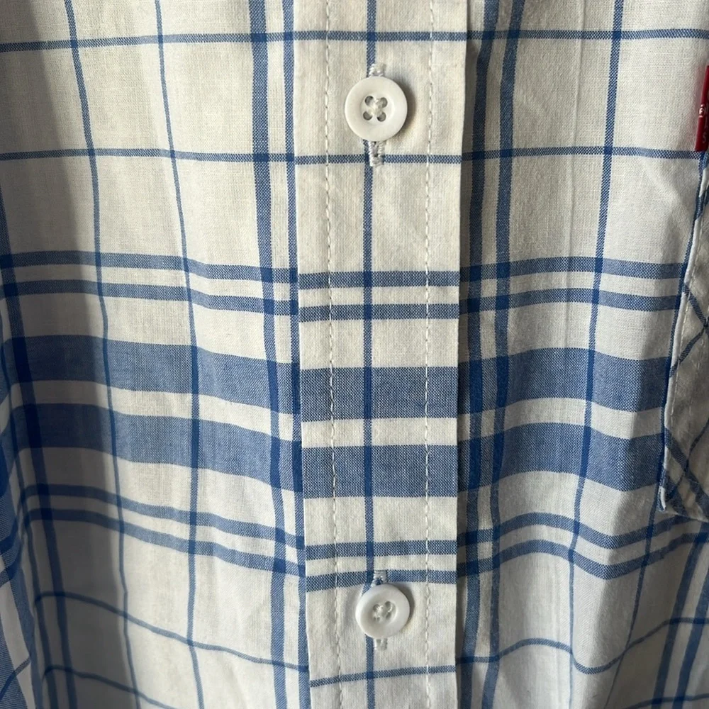Levi’s Blue Plaid Button Down Shirt Men’s XL Short Sleeve Classic Casual